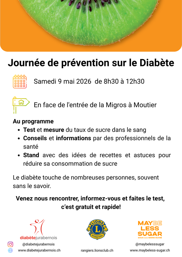 Journée de prévention sur le diabète à Moutier