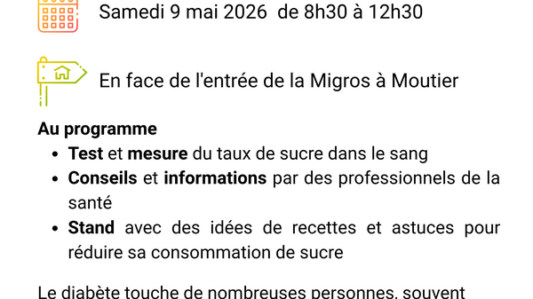 Journée de prévention sur le diabète à Moutier